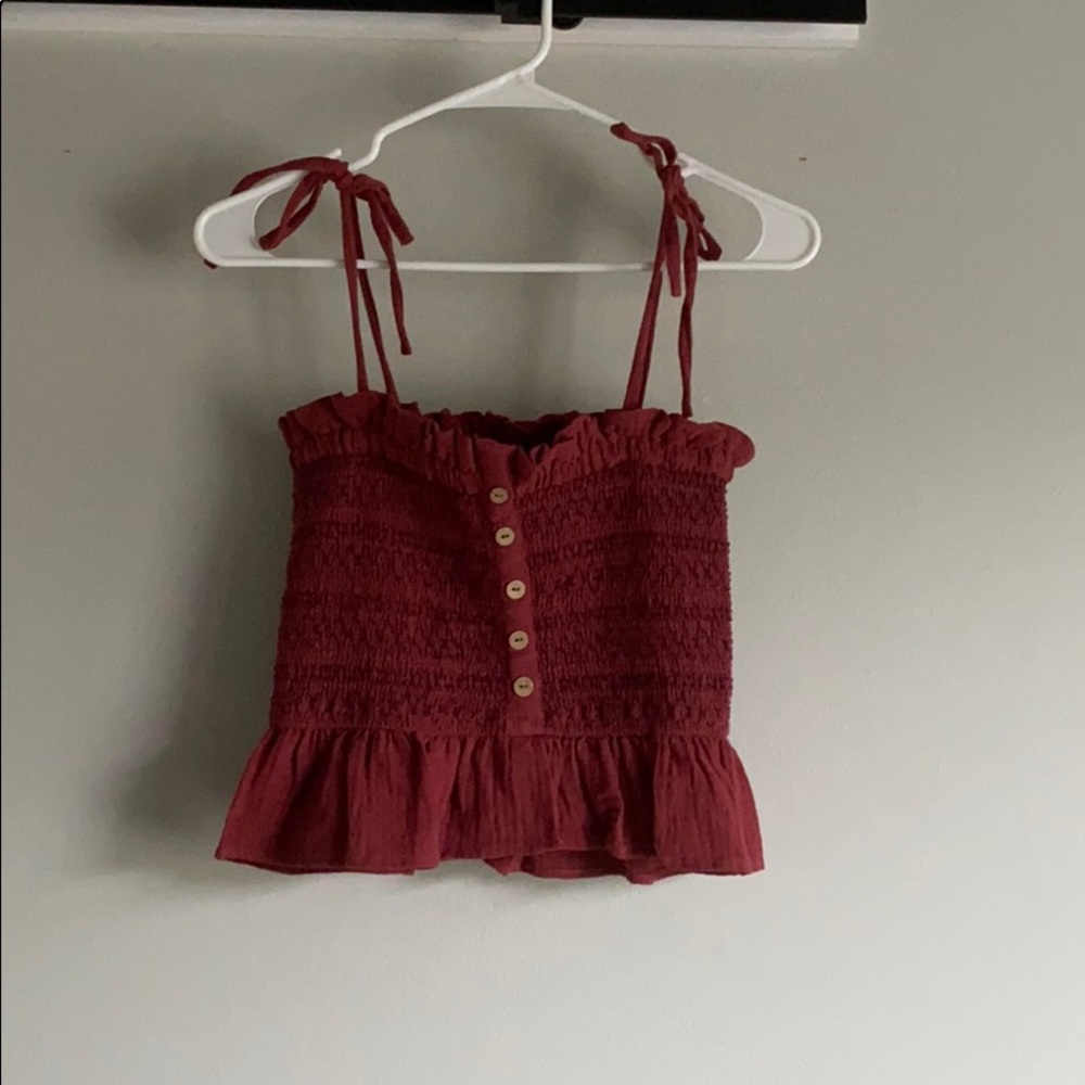 Hallelu Cinched shoulder tie tank top